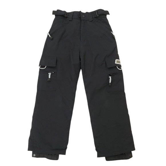 Fera Unisex Kids Snow Cargo Pants 8 Black Insulated Winter Snowboarding - Picture 1 of 8